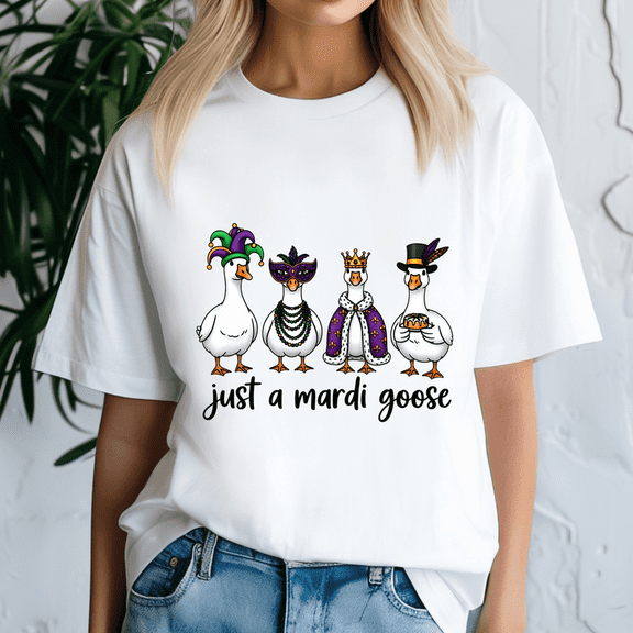 Just A Mardi Goose, Mardi Gras TShirt, Happy Mardi Gras, Holiday Shirt, Fat Tuesday Tee