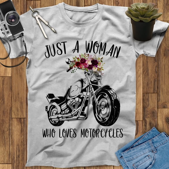Just A Woman Who Loves Motorcycles Shirt, Life Behind Bars Motorcycle T-Shirt, Motorcycle Gifts, Motorcycle Print, Biker Girl Shirt