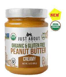 Just About Foods Creamy Peanut Butter 16 oz (Pack of 6)