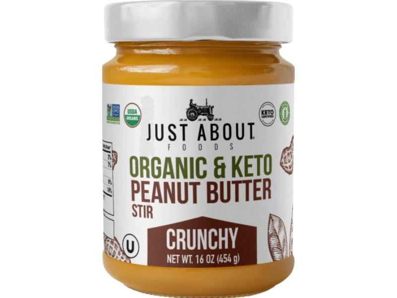 Just About Foods Crunchy Peanut Butter 16 oz (Pack of 6)