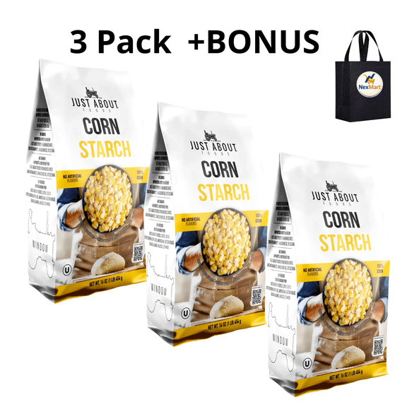 Just About Foods Corn Starch 16 oz 3 PK+ Bonus
