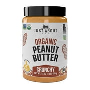 Just About Foods Organic Keto Crunchy Peanut Butter, 1 lb, Gluten-Free, No Sugar Added