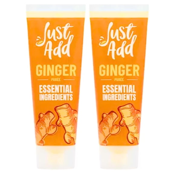 Just Add Ginger Puree 75g x2 Concentrated Ginger Cooking Paste Fresh Ginger Flavour for Curries, Stir Fries & Marinades Includes Gifty Goodness Shopping List
