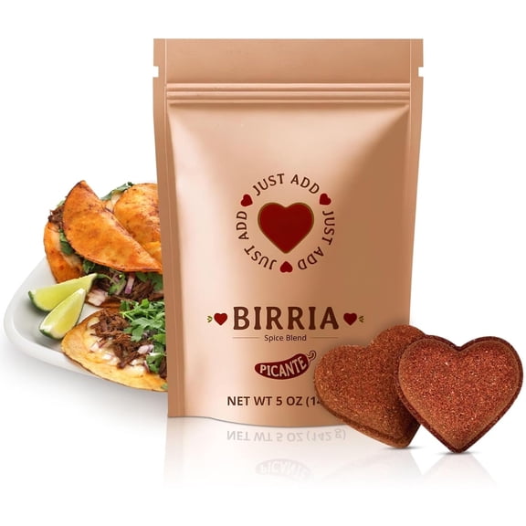 Just Add Luv Authentic Birria Bomb Seasoning Medium (Picante) - Mexican Spice Mix w/Chiles Herbs Spices - Perfect for Tacos Quesadillas Enchiladas - No MSG, Easy to Use