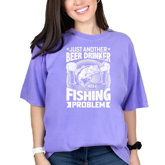 Just Another Beer Drinker Fishing Problem, Fishermen, Violet Comfort Colors T-Shirt, XL