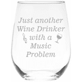 thumbnail image 1 of C&M Personal Gifts 17 oz Just Another Wine Drinker with a Music Problem Stemless Wine Glass - Funny Music Themed Gift, 1 of 5