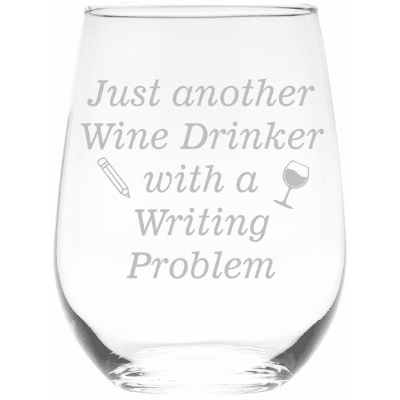 C&M Personal Gifts 17 oz   Just Another Wine Drinker With a Writing Problem Stemless Wine Glass