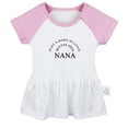 thumbnail image 1 of Just A Baby In Love With His Nana Funny Dresses For Baby, Newborn Babies Skirts, Infant Princess Dress, 0-24M Kids Graphic Clothes (Pink Raglan Dresses, 0-6 Months), 1 of 4
