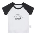 thumbnail image 1 of Just A Baby In Love With His Nana Funny T shirt For Baby, Newborn Babies T-shirts, Infant Tops, 0-24M Kids Graphic Tees Clothing (Short Black Raglan T-shirt, 18-24 Months), 1 of 4