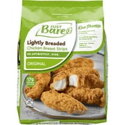 Just Bare Fully Cooked Lightly Breaded Chicken Breast Strips 1.5 Lb, 16G Of Protein, Serving Size 2 Pieces
