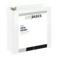 thumbnail image 1 of Just Basics D-Ring View Binder, Basic, 4" Rings, 54% Recycled, White, 1 of 2