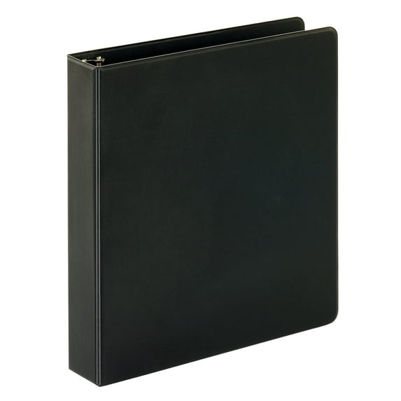 Just Basics Economy Round-Ring Nonview Binder, 1 1/2" Rings, 64% Recycled, Black