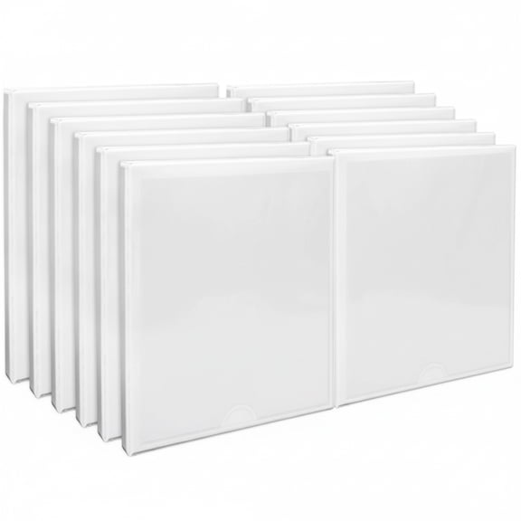 Just Basics Round-Ring View Binder, 1/2in. Rings, 100% Recycled, White, Pack Of 12, OD02793