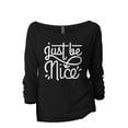 thumbnail image 1 of Just Be Nice Women's Fashion Slouchy 3/4 Sleeves Raglan Lightweight Sweatshirt Black Large, 1 of 3