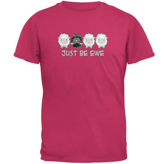 Just Be You Ewe Black Sheep Mens T Shirt Pink 2XL