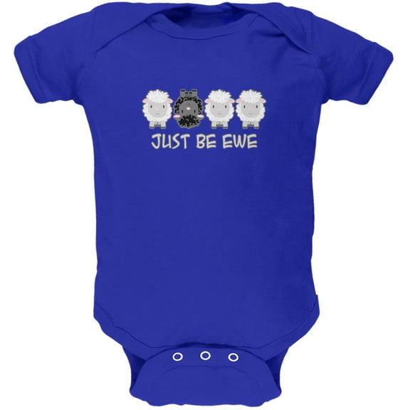Just Be You Ewe Black Sheep Soft Baby One Piece Royal 3-6 M