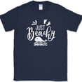 thumbnail image 1 of Just Beachy T-Shirt Funny Family Vacation Ocean Humor Gift Text Tee - Navy, 5XL, 1 of 1