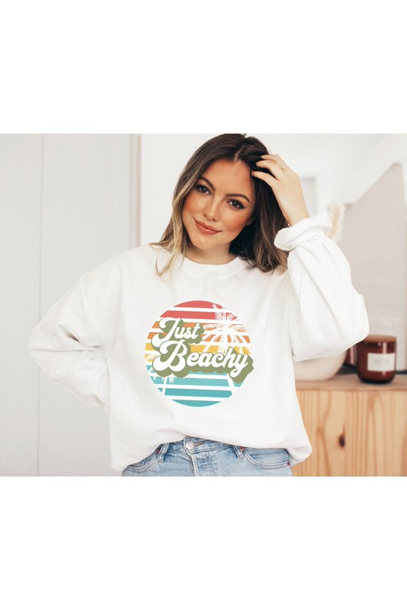 Just Beachy T-Shirt, Retro Beach T-Shirt, Beach Crewneck, Beach Lover T-Shirt, Beach Vacat