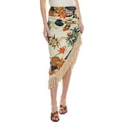Just Bee Queen womens  Mallorca Linen-Blend Midi Skirt, L, White