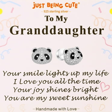 JustBeingCute Earrings for Girls Women 925 Sterling Silver Stud Earring for Granddaughter