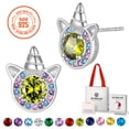 thumbnail image 1 of JustBeingCute Unicorn Earrings for Women Girls, Real Sterling Silver Stud Earring Created Peridot Birthstone Birthday Mothers Day Jewelry Gifts Mom Teen Kids Adults, 1 of 10