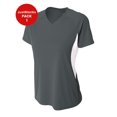 thumbnail image 1 of JustBlanks Women Short Sleeve Workout High Performance Athletic V Neck T Shirts, 1 of 1