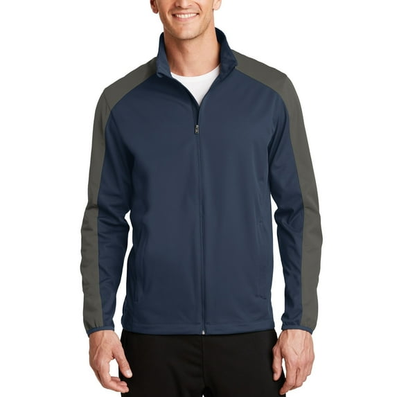 JustBlanks Active Colorblock Soft Shell Jacket with Water Resistant Fabric and Zip Through Collar