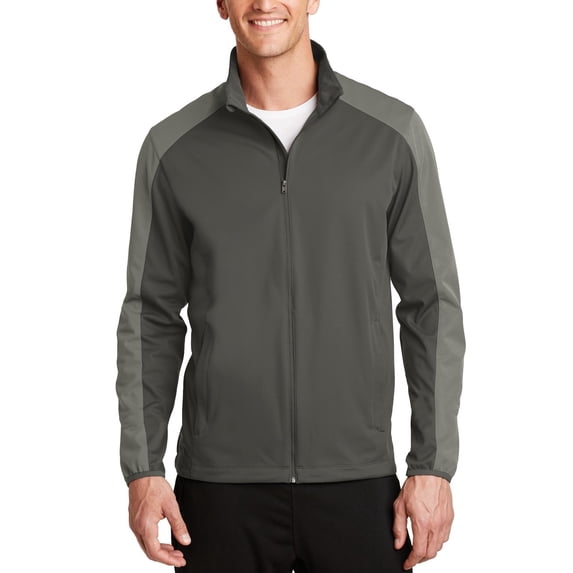 JustBlanks Active Colorblock Soft Shell Jacket with Water Resistant Fabric and Zip Through Collar
