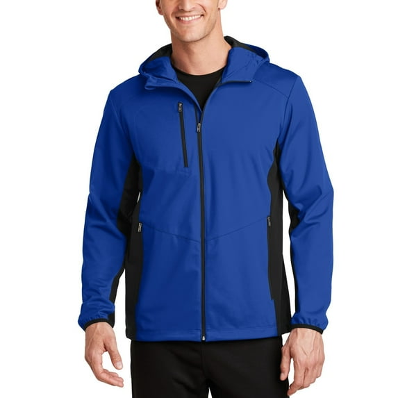 Just Blanks Active Hooded Soft Shell Jacket, True Royal/ Deep Black, 4XL