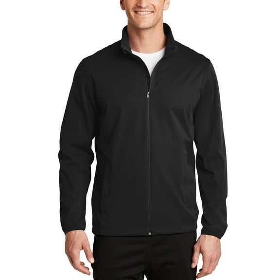 Just Blanks Active Soft Shell Jacket Fabric Breathability Rating Reverse Coil Zipper, Deep Black, 4XL