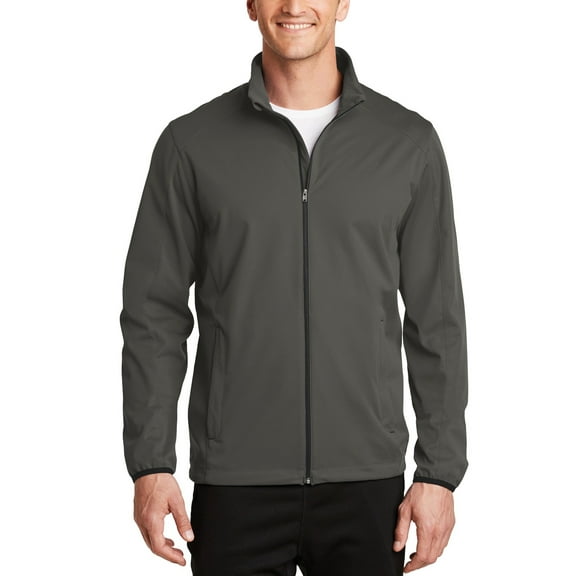 Just Blanks Active Soft Shell Jacket Fabric Breathability Rating Reverse Coil Zipper, Grey Steel, 4XL