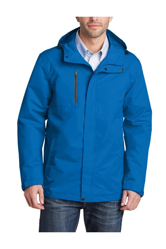 Mens Waterproof All Conditions Fleece Lined Jacket with Adjustable Hood