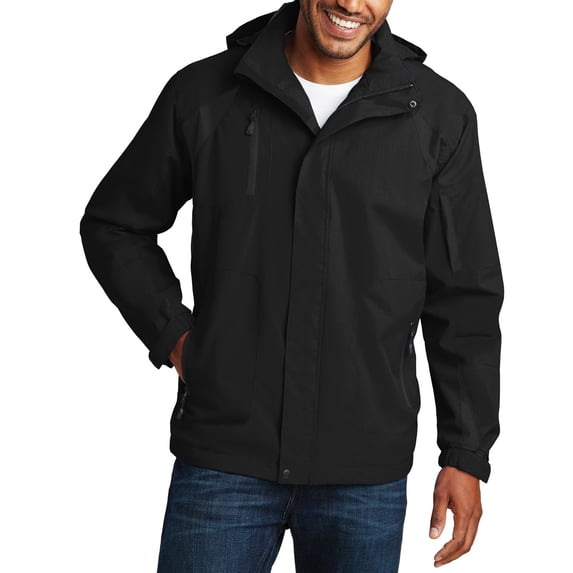 JustBlanks Mens All Season Water Resistant Full Zip Jacket with Fleece Lining Detachable Hood Adjustable Cuffs Multiple Pockets