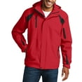 thumbnail image 1 of JustBlanks Mens All Season Water Resistant Full Zip Jacket with Fleece Lining Detachable Hood Adjustable Cuffs Multiple Pockets, 1 of 1