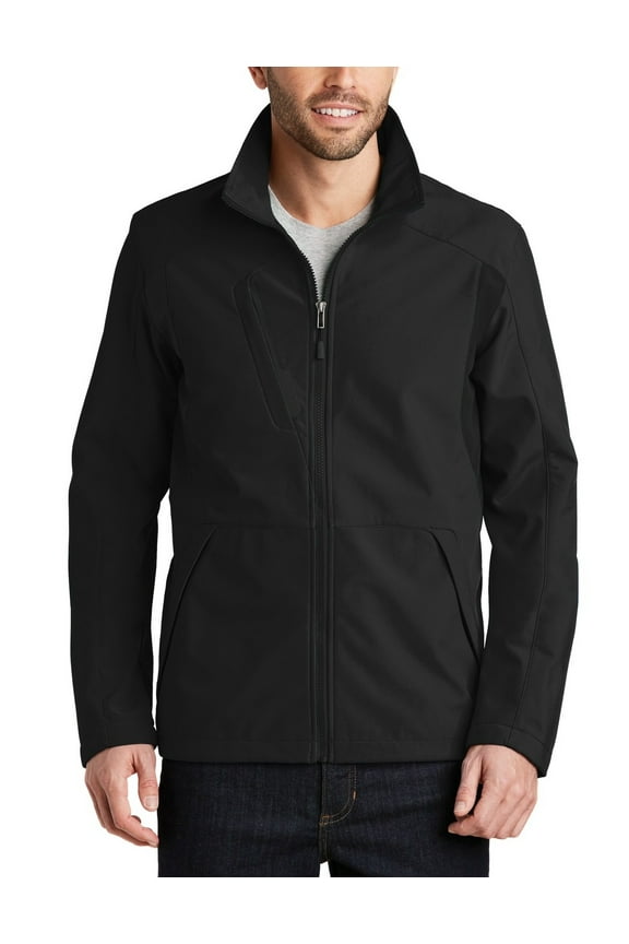 Mens Back Block Soft Shell Jacket with Microfleece Lining Water Resistant Windproof