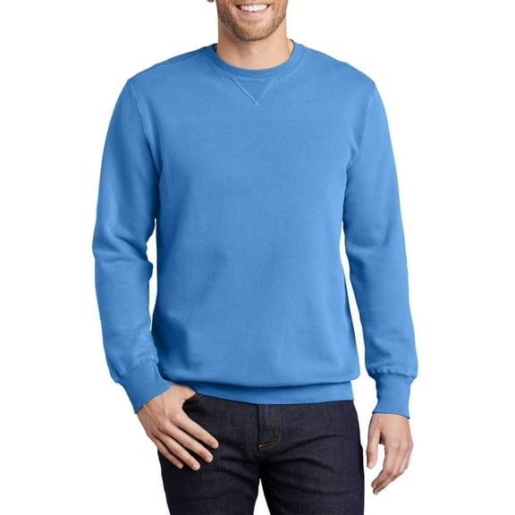 JustBlanks Men Women Beach Wash Garment Dyed Crewneck Soft Cotton Poly Blend Vintage Style Sweatshirt