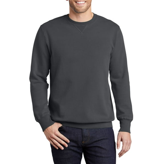 Just Blanks Beach Wash Garment Dye Sweatshirt With Aged To Perfection Color, Coal, 4XL