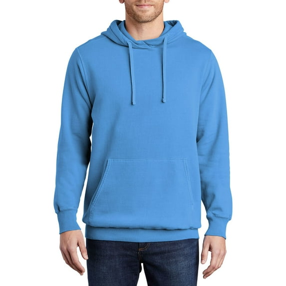 JustBlanks Beach Wash Garment Dyed Pullover Hoodie Soft Cotton Blend Jersey Hood Ribbed Cuffs Hem