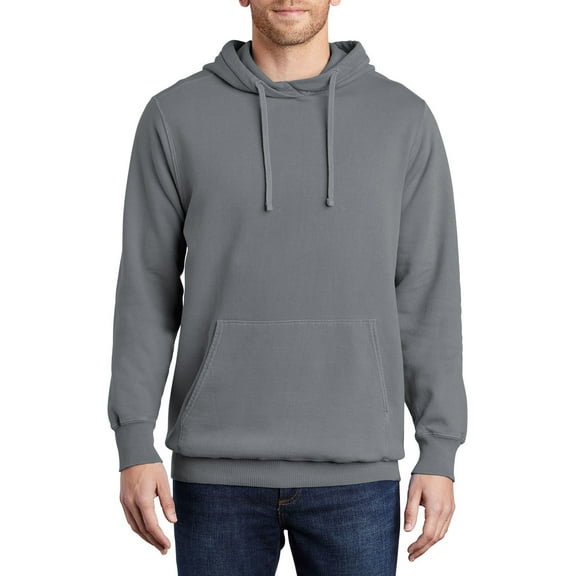 JustBlanks Beach Wash Garment Dyed Pullover Hoodie Soft Cotton Blend Jersey Hood Ribbed Cuffs Hem