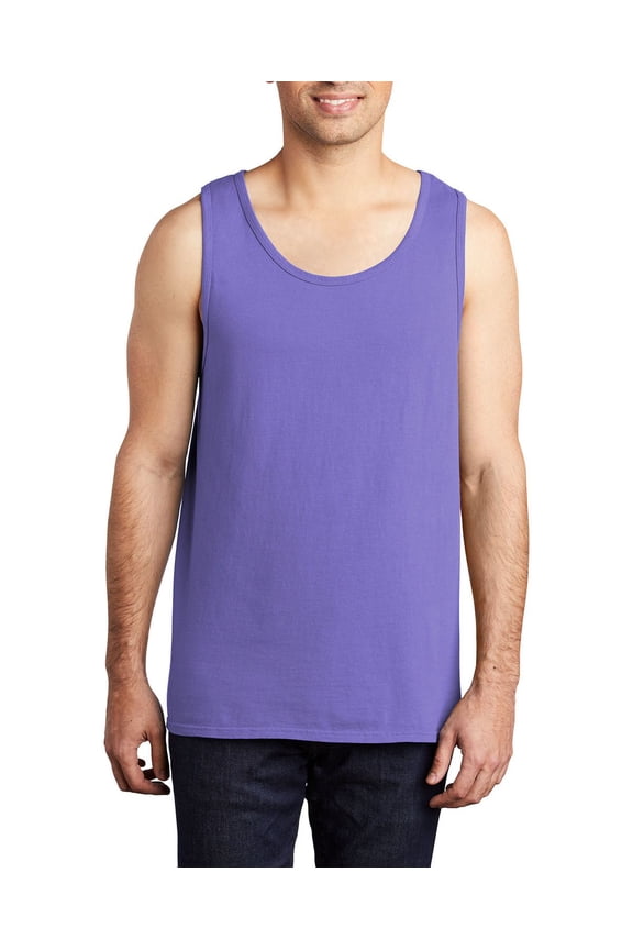 Garment Dyed Ring Spun Cotton Sleeveless Beach Wash Look Tank Top