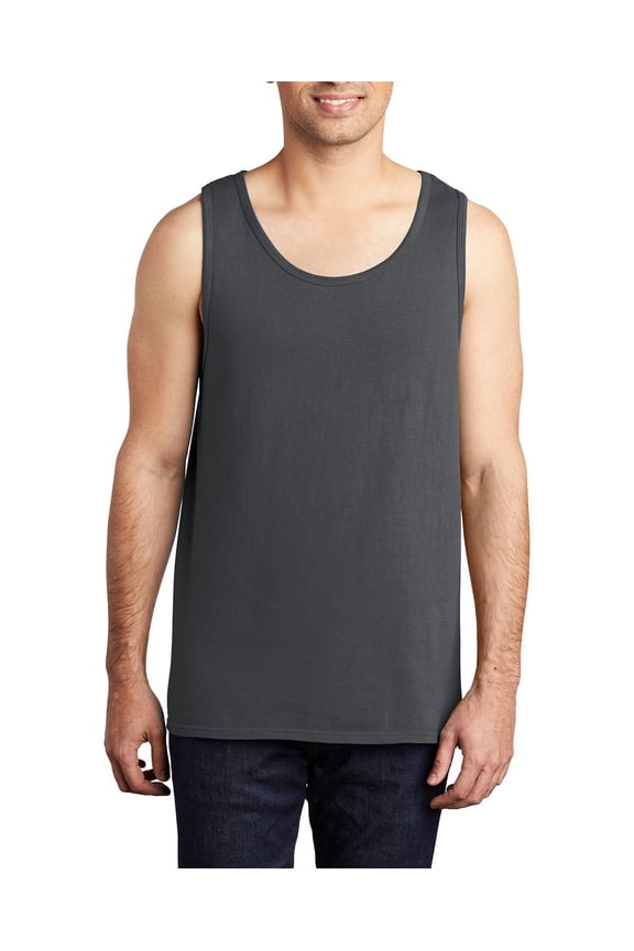 Garment Dyed Ring Spun Cotton Sleeveless Beach Wash Look Tank Top