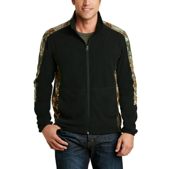 JustBlanks Camouflage Microfleece Full Zip Jacket with Stand Collar and Long Sleeves