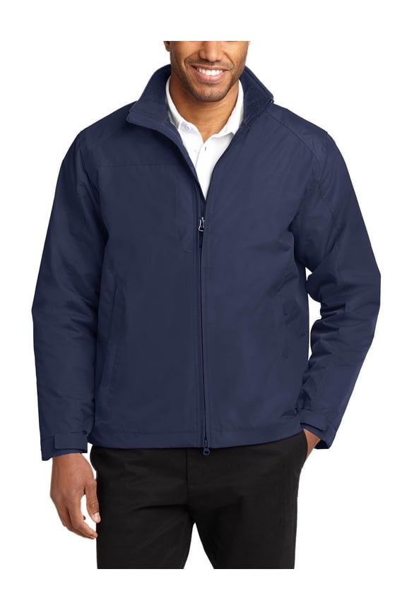 Just Blanks Challenger II Jacket Two Way Zipper Hidden Zippered Chest Pocket And Open Hem, True Navy/True Navy, 6XL