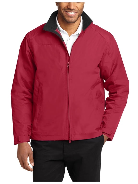 Just Blanks Challenger II Jacket Two Way Zipper Hidden Zippered Chest Pocket And Open Hem, True Red/True Black, 6XL