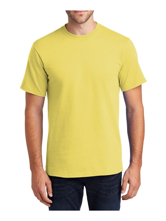 Just Blanks Classic Fit T-Shirt – Soft, Durable, Comfortable Cotton Tee for Everyday Wear, Yellow, 4XL