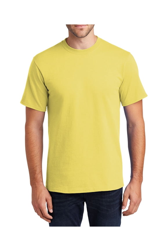 Just Blanks Classic Fit T-Shirt – Soft, Durable, Comfortable Cotton Tee for Everyday Wear, Yellow, 5XL