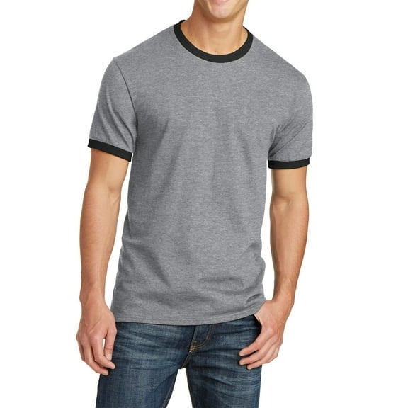 JustBlanks Cotton Blend Ringer Crew Neck Short Sleeve Contrast Trim T Shirt