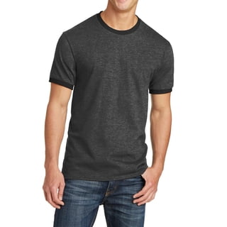 JustBlanks Cotton Blend Ringer Crew Neck Short Sleeve Contrast Trim T Shirt