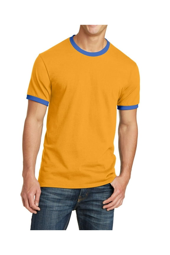 Core Cotton Ringer Crew Neck Comfort And Relabeling Tee