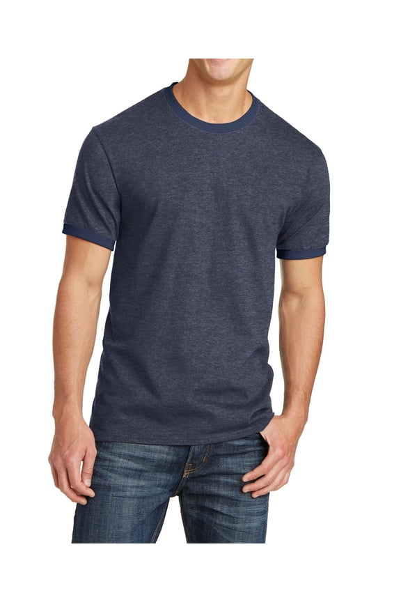 Core Cotton Ringer Crew Neck Comfort And Relabeling Tee